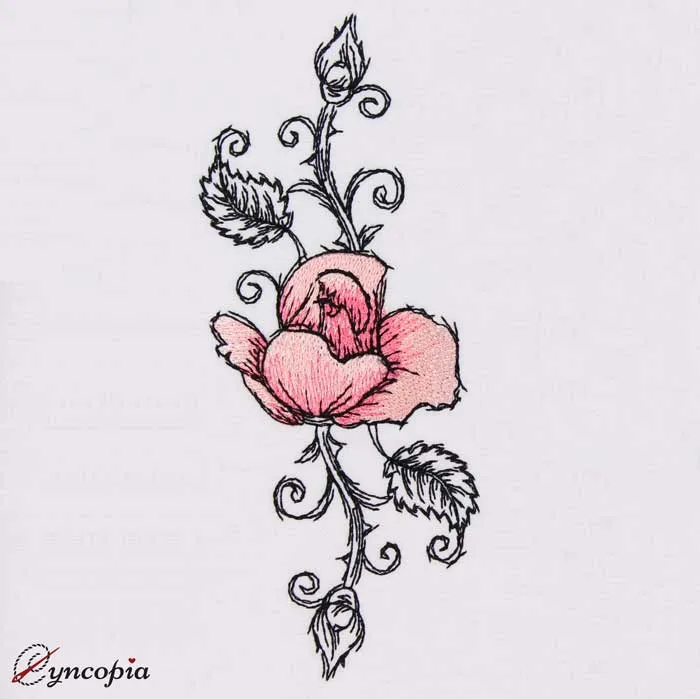 Embroidery Design Rose Romantic No. 