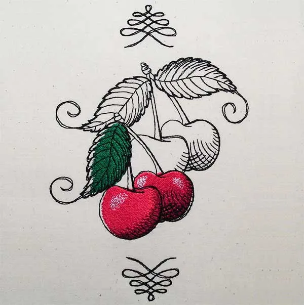 Embroidery Design Gorgeous Cherry