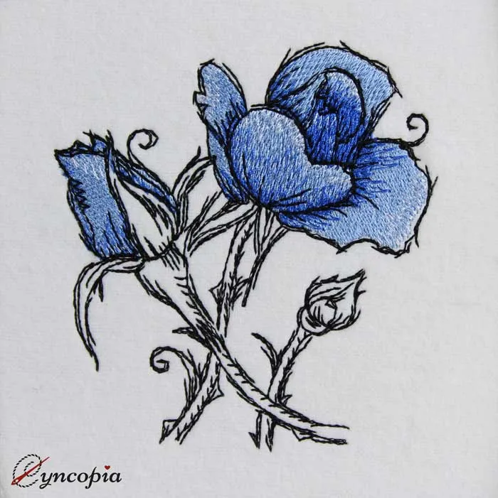 Embroidery Design Rose Romantic No 1
