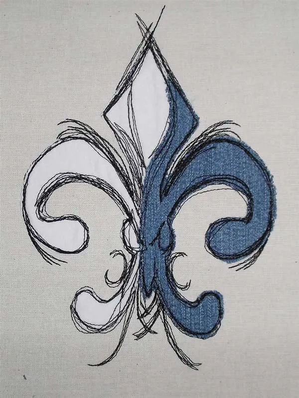 Embroidery Design French Lilly Doodle