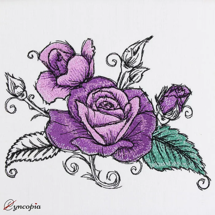 Embroidery Design Rose Romantic No. 11