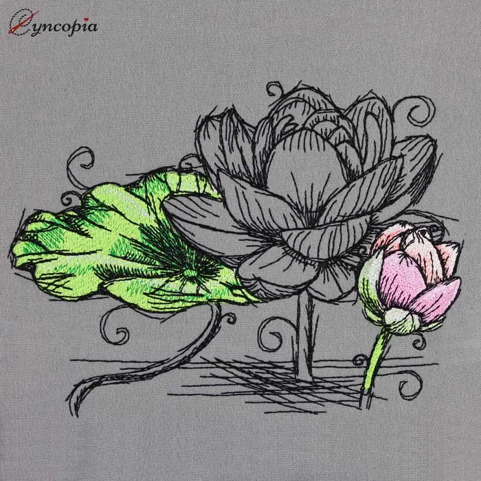 Embroidery Design Lotus Flower No 3