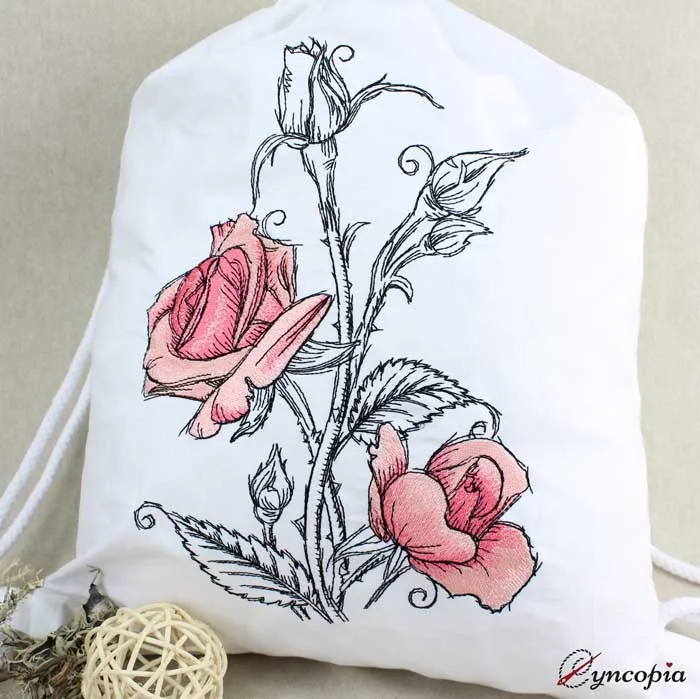Embroidery Design Rose Romantic No 2