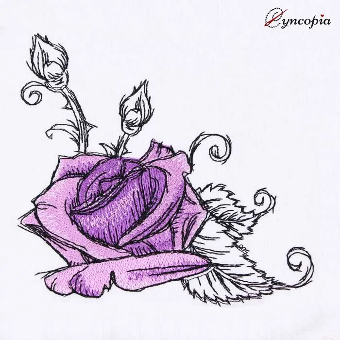 Embroidery Design Rose Romantic No. 7
