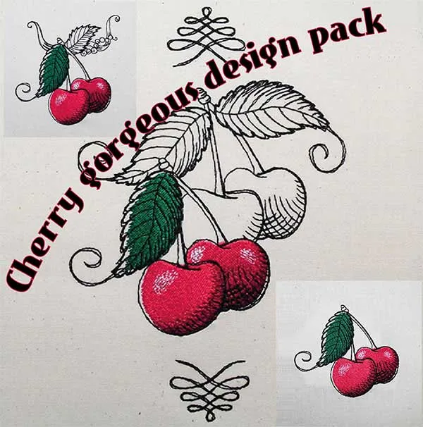 Embroidery Design Gorgeous Cherry Set