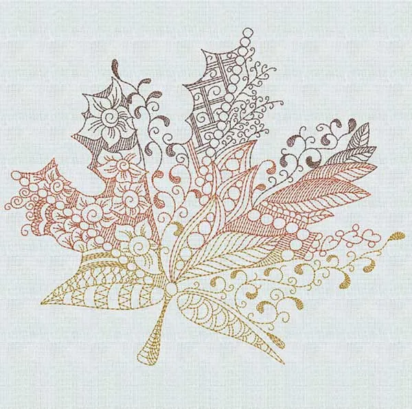 Embroidery Design Marple Leaf Zendoodle