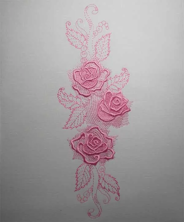 Embroidery Design Gorgeous Rose Long