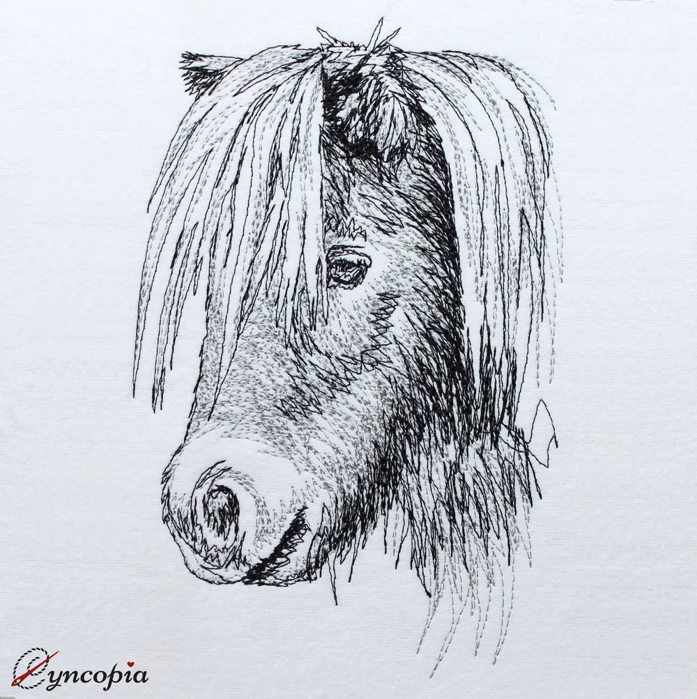Stickdatei Shetland Pony scribble