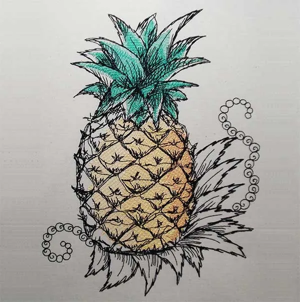 Embroidery Design Ananas scribble