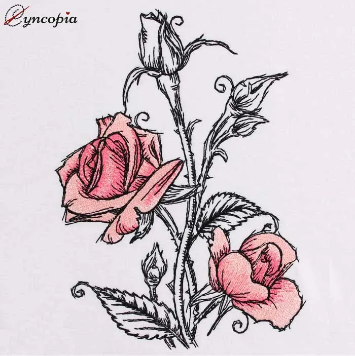 Embroidery Design Rose Romantic No. 2