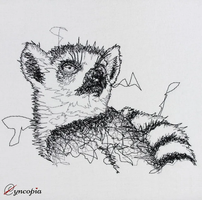 Stickdatei Lemur scribble