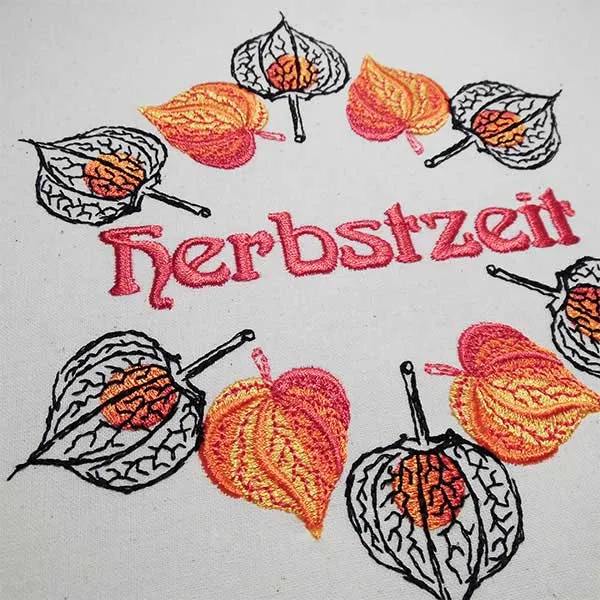 Embroidery Design Physalis Autumn 